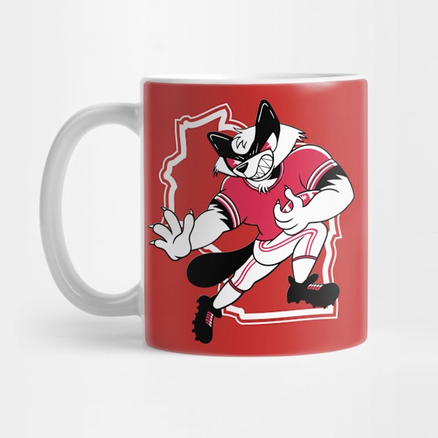 Retro Badger Cartoon Football Player by SLAG_Creative